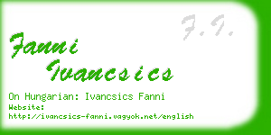 fanni ivancsics business card